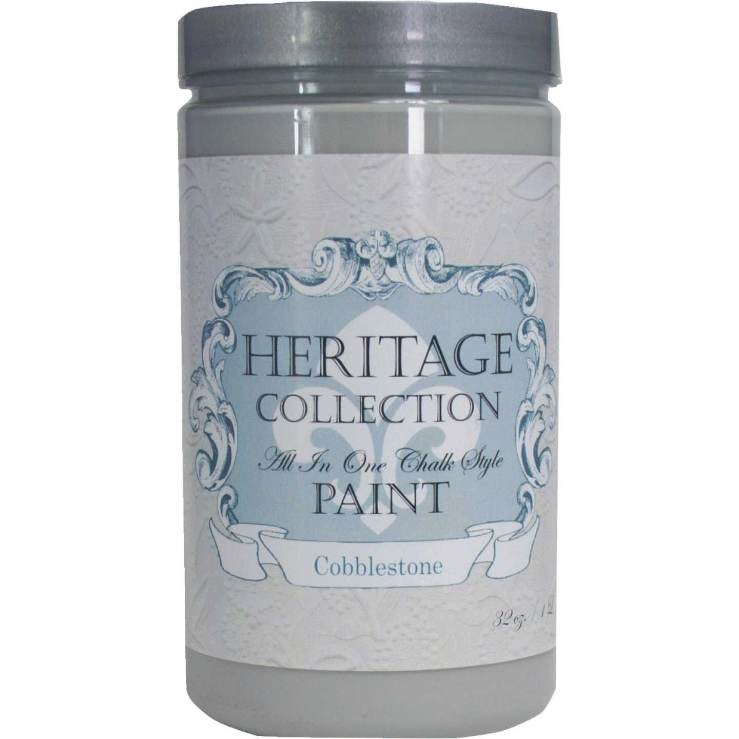 Heirloom Traditions Heritage Collection All-In-One Chalk Style Paint 8 oz., Cobblestone - Gray